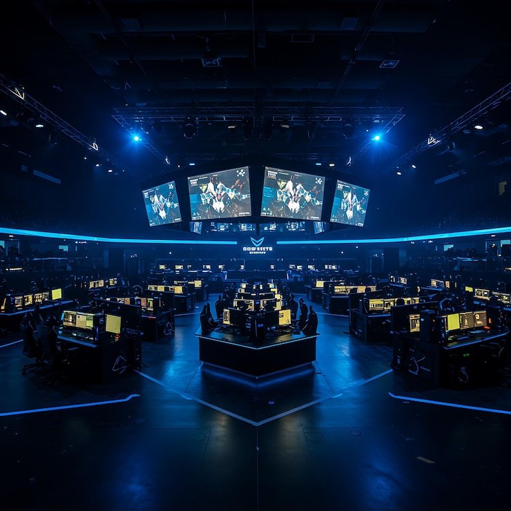 Studio dealer hidup Push Gaming dengan kamera multi-sudut dan meja profesional